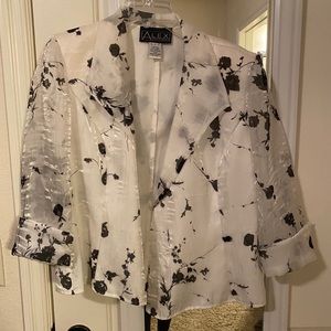 White and black floral jacket